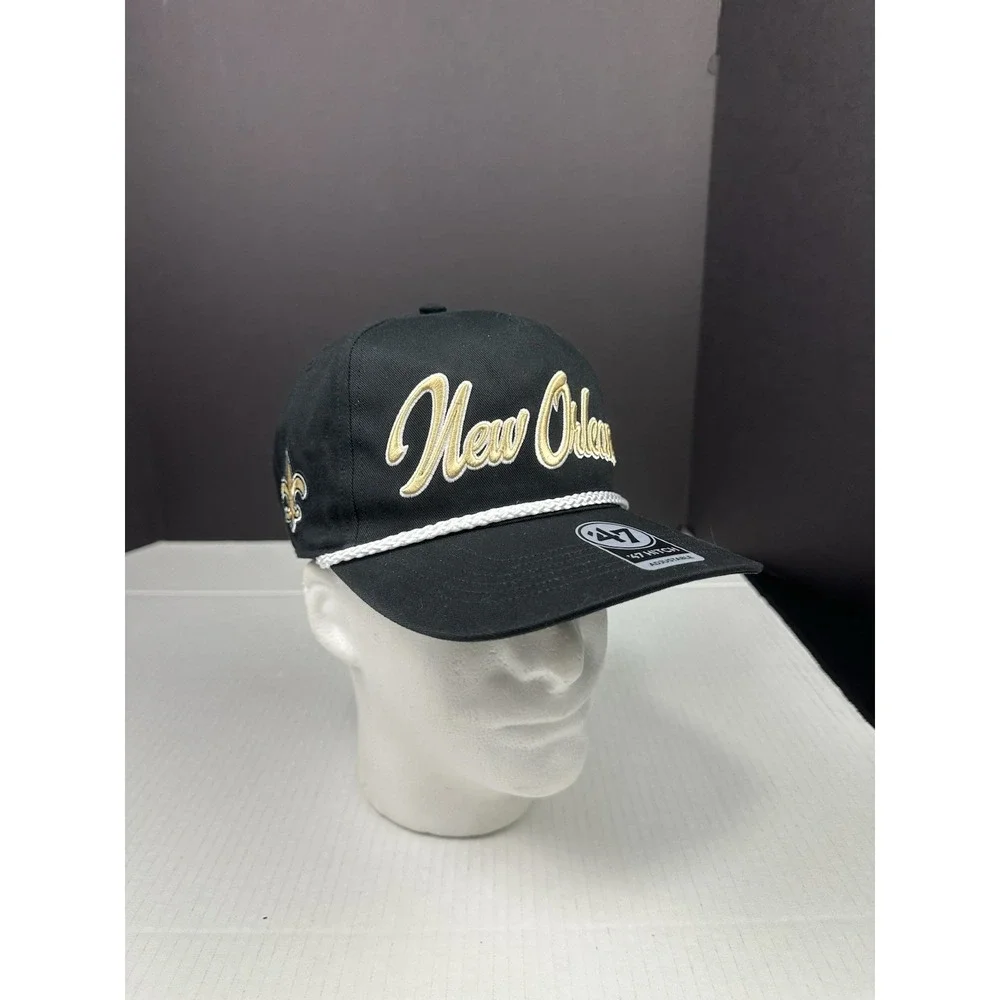 New Orleans Saints NFL '47 Black Rope Hitch Snapback Adjustable Hat